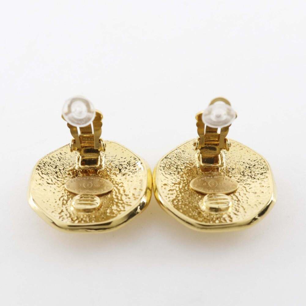 CHANEL Authentic Gold Logo Earrings - Picture 4 of 6